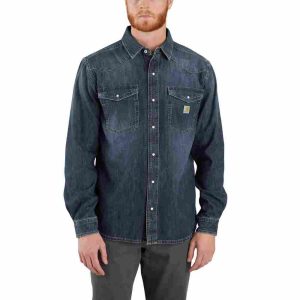 Montana Relaxed Fit Midweight Denim Long-Sleeve Snap Front Shirt