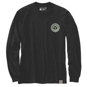 Loose Fit Heavyweight Long-Sleeve Shamrock Graphic T-Shirt