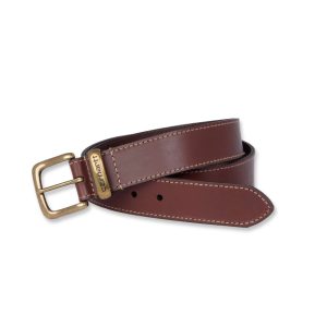 Burnished Leather Box Buckle Belt